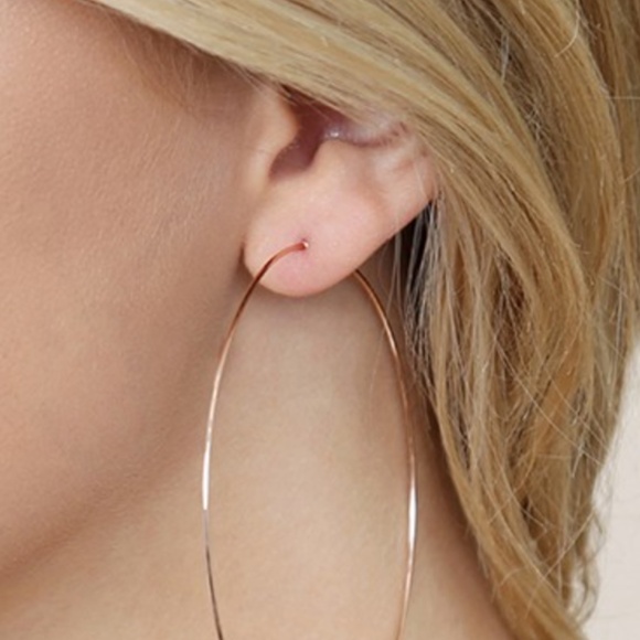 LARGE WIRE HOOP EARRINGS - Picture 3 of 13